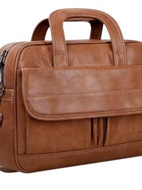 Leather Laptop Bag for Men Women, Premium Laptop Briefcase